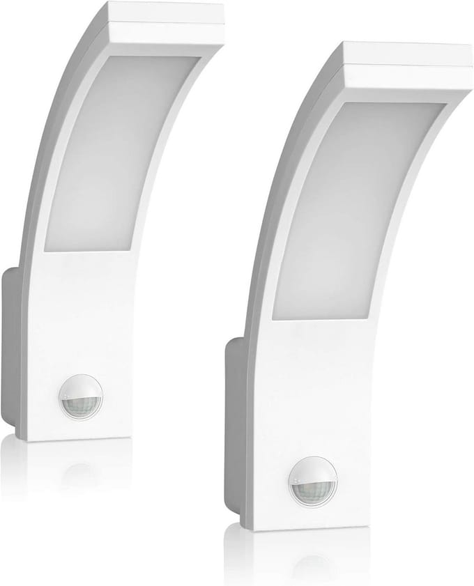 LED Buitenlamp met Bewegingssensor Set van 2 - Wandlamp IP65, 1000lm, Koel Wit 5800K, 230V Verlichting voor Buiten