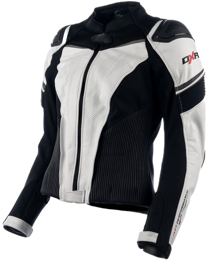 MOTOBLOUZ Motorjas GEODE FLEX vrouw| Middenseizoen|Zwart/Wit 38 CE-gekeurd