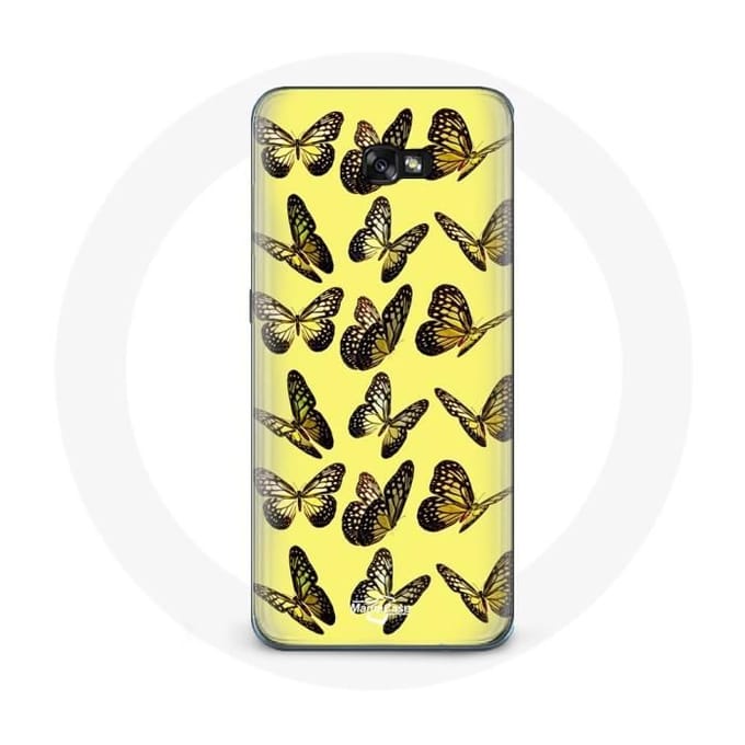 Case voor Samsung A5 2016 Vlinders Gele Achtergrond geel