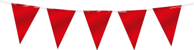 Mini vlaggenlijn | Folie | Kleur: Rood | Lengte: 3 meter