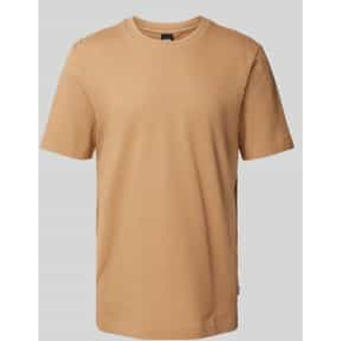 T-shirt met geribde ronde hals model 'TIBURT'