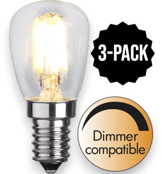3-Pack | Mini Lampje - E14 - 2.8W - Extra Warm Wit - 2700K - Dimbaar - Filament - Helder
