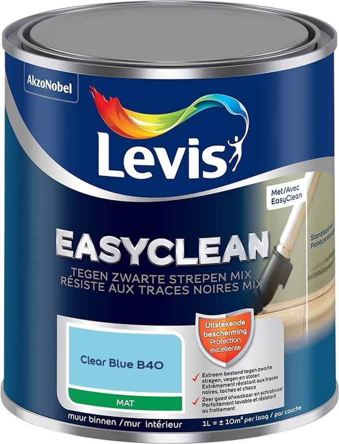 Levis - Easyclean Tegen Zwarte Strepen Mix - Clear Blue B40 - Mengverf - 1 L