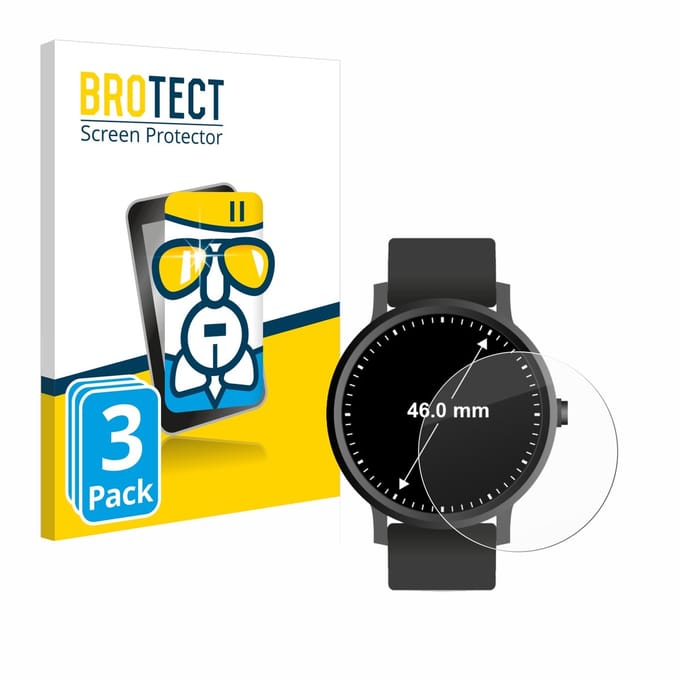Screenprotector 3 Stuks voor Horloges (Rond, ø: 46 mm) Beschermglas transparant