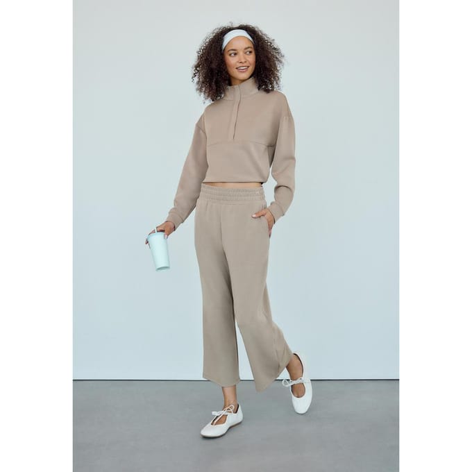 Stradivarius Soft touch sweater met rits  Beige XL