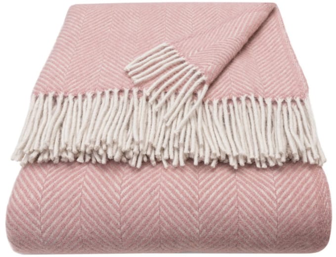 WOOOL Luxury Plaid - STELLA (Dusky Pink) - 150x183cm - 100% Wol