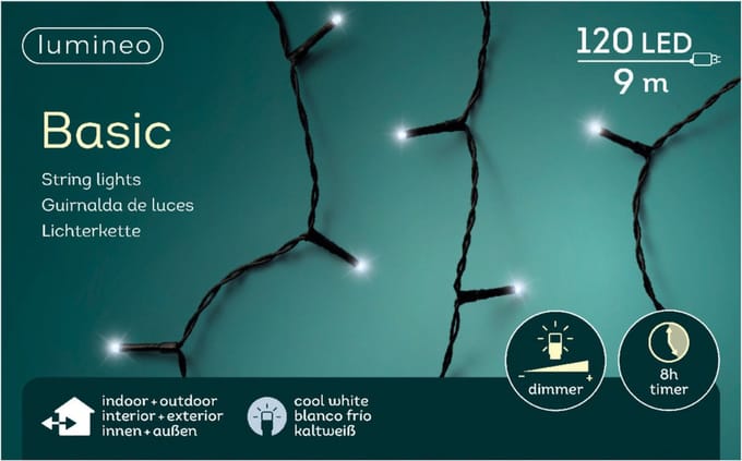 2x stuks kerstverlichting helder wit buiten 120 lampjes - boomverlichting