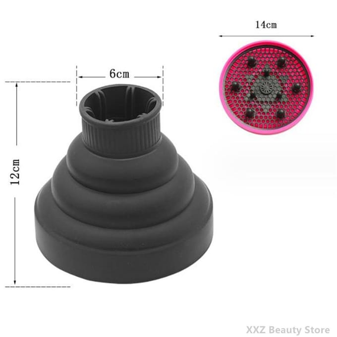 Outil de Salon Noir Rose Universel Silicone Sèche-Cheveux Diffuseur Couverture Réglable Résistant À La Température Dispersion Séchage Sèche-Cheveux noir