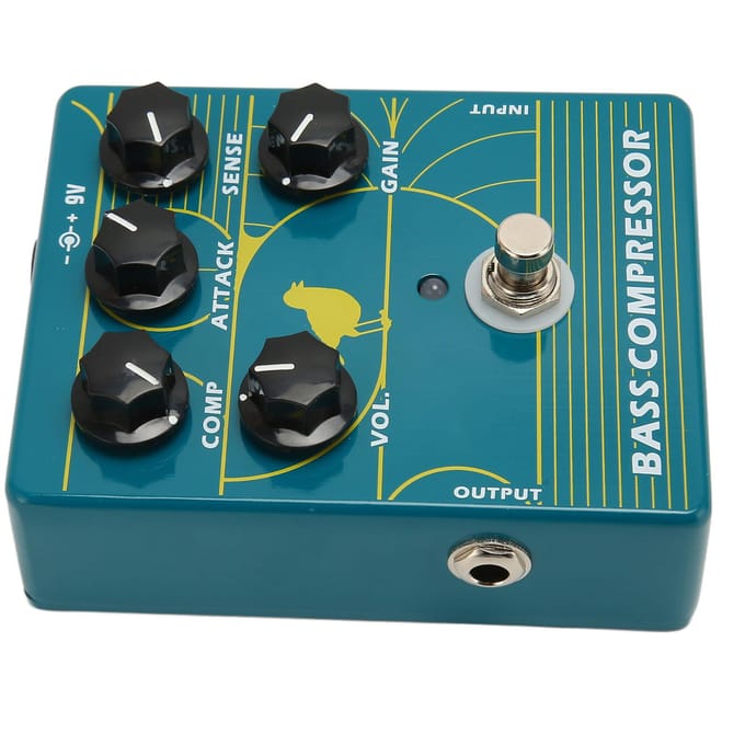 Pédale de basse en alliage d'aluminium, 14 pouces, entrée/sortie monophonique, pédale de compression pour musicien black