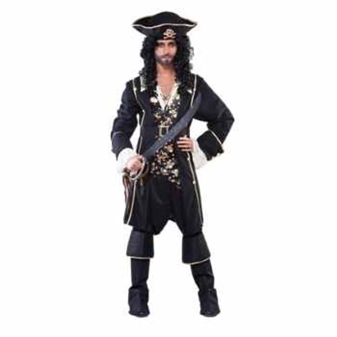 Piratenkostuum zwart/goud man