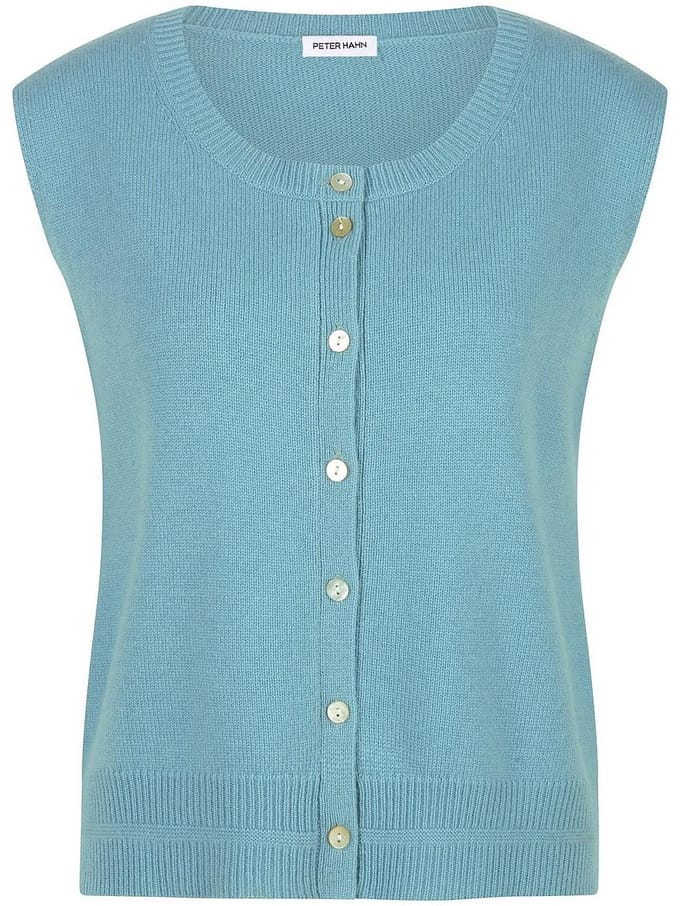 Gebreid vest Van Peter Hahn turquoise