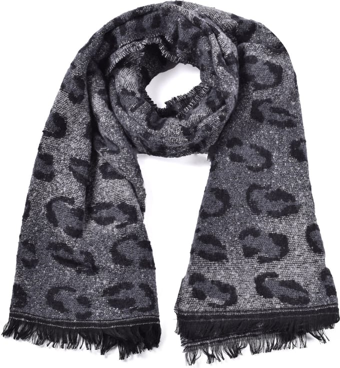 Wintersjaal / dik / leopard / 2 kanten