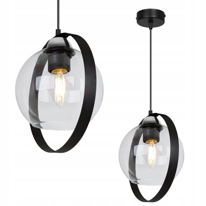 Light-Home RING HAGA – Hanglamp – Enkel – Glazen kap – Doorzichtig – 1x E27