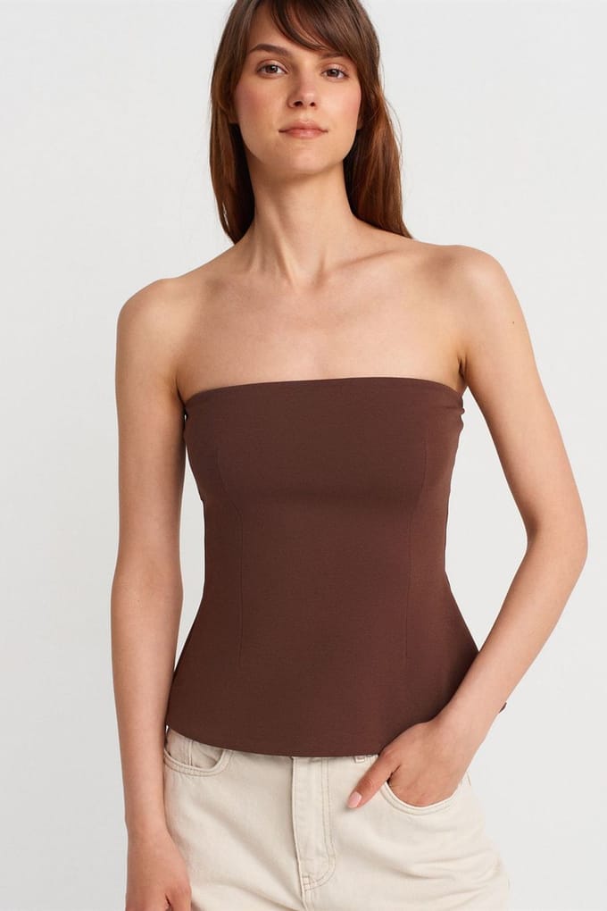 Strapless Slim-fit Bandeau Blouse
