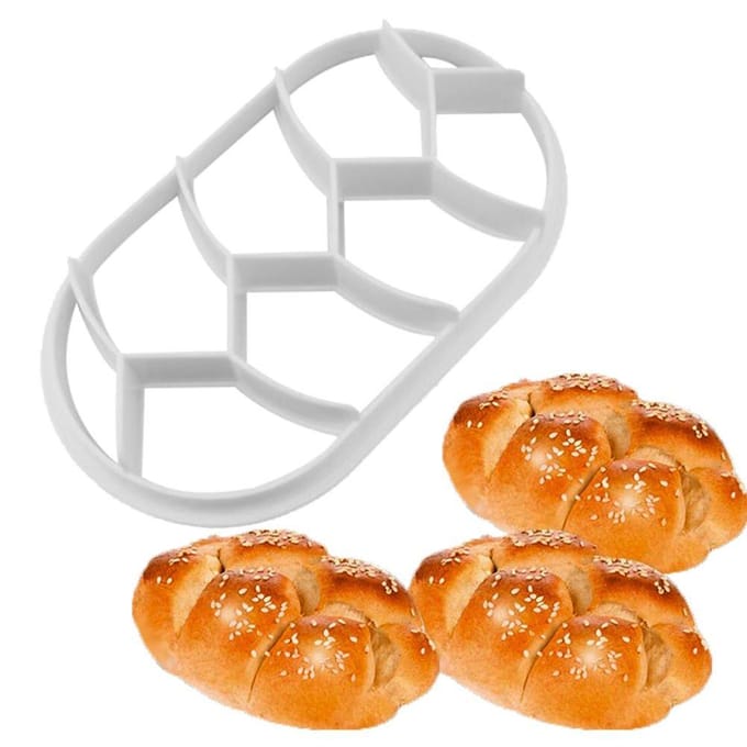 2 STUKS Deegpersvorm Set Bakken Broodjes Vorm Plastic Gebakssnijders B beige