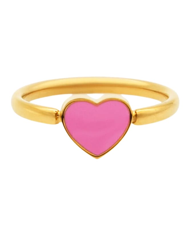 Semyco Ring Dames – Goudkleurige Hartjes Ring – Maat 17 – Waterproof – Giftbox – Luna