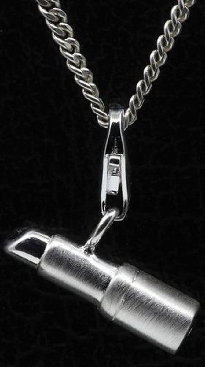 Zilveren Lippenstift zilver hanger én bedel