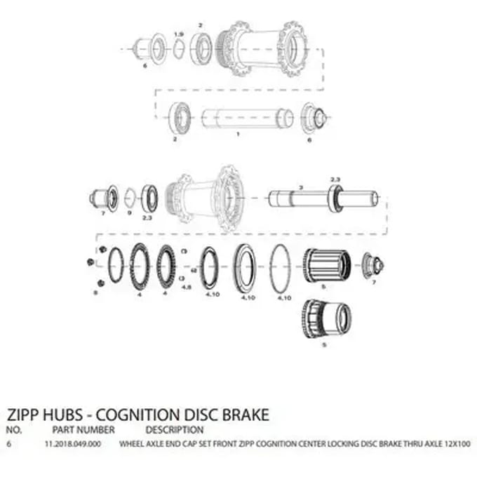 Voorwielasuiteinden Zipp cognition db 12x100