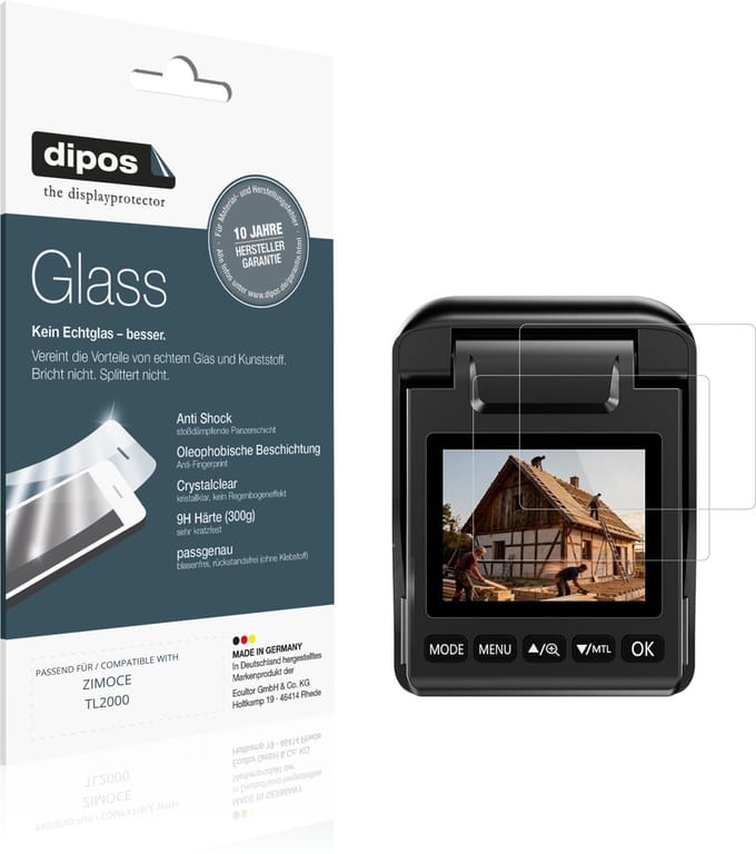 dipos – 2x Pantserfolie geschikt voor ZIMOCE TL2000 | 9H Screenprotector