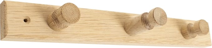 HOME It® kapstokrail met 3 haken, eikenhout