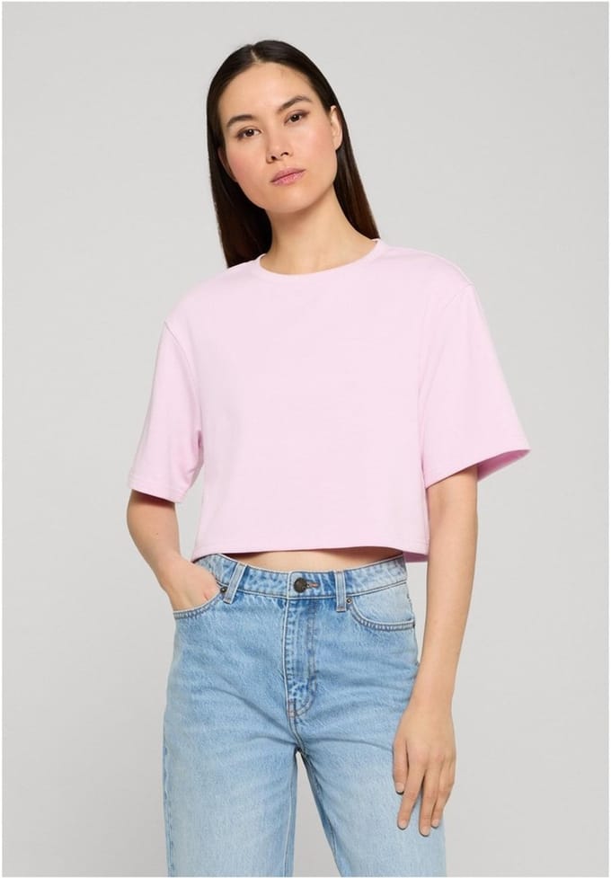 Urban Classics - Light Terry Crop top - XXL - Roze