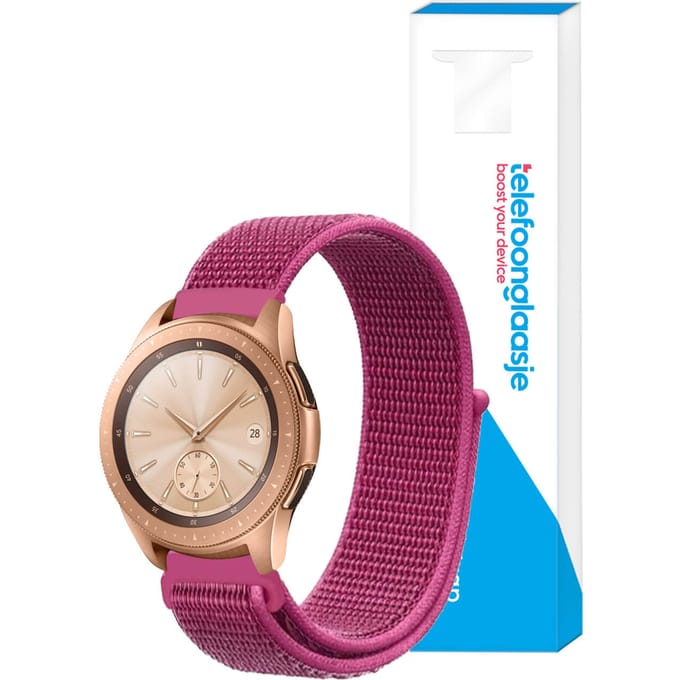 Nylon smartwatch bandje ? Fuchsia 20mm - Universeel