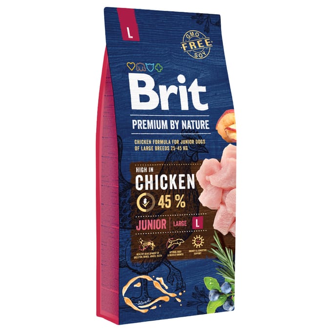 15 kg Brit Premium by Nature Junior L droogvoer voor honden
