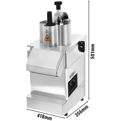 GGM Gastro Professionele groentesnijmachine - 550W - Verstelbare snijdikte: 2-8mm - incl. 2 raspschijven zilver
