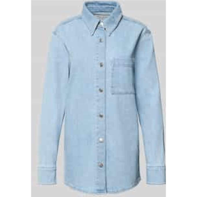 Regular fit jeansblouse van katoenmix