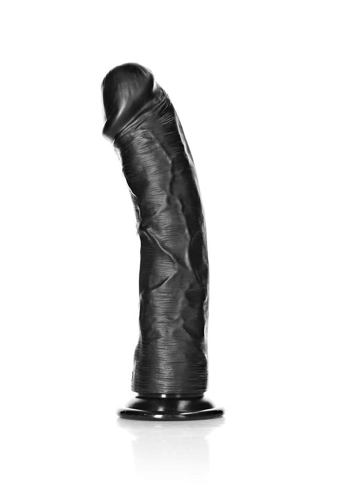 RealRock by Shots Gebogen Realistische Dildo met Zuignap - 9 / 23 cm - Zwart