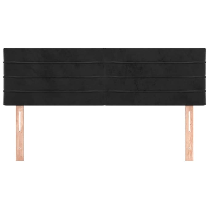 vidaXL - Hoofdborden - 144x5x78/88 - cm - fluweel - zwart