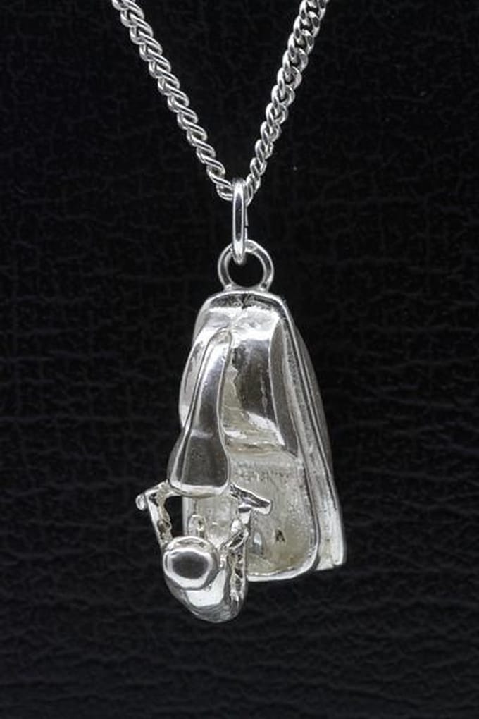 Zilveren Jet skiër massief ketting hanger