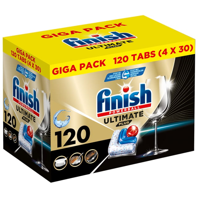 Finish Ultimate Plus All in One regular vaatwastabletten - 120 capsules