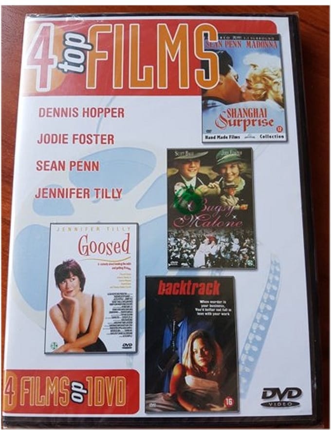 DVD 4 Top Films Backtrack Bugsy Malone Shanghai Surprise Goosed