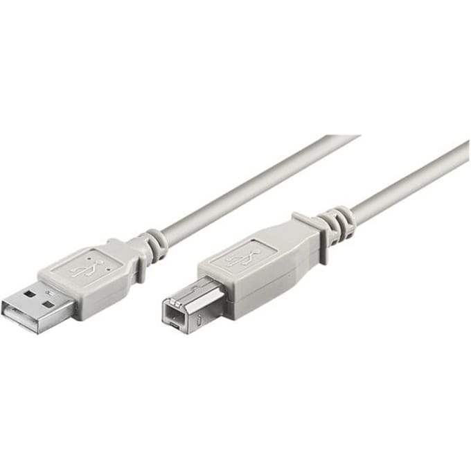USB-kabel 3 meter USB 2.0 USB A USB B Grijs