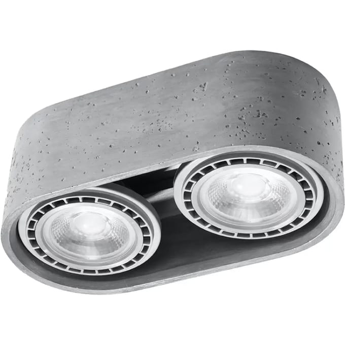Sollux Lighting Plafondlamp Basic - GU10/ES111 - grijs - concreet - 9x27x14cm