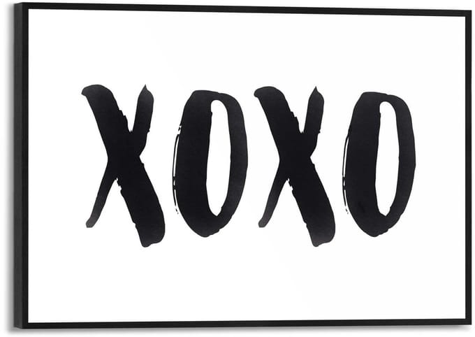 Schilderij Xoxo - Zwart-wit - Mdf - Slim Frame 30x20cm