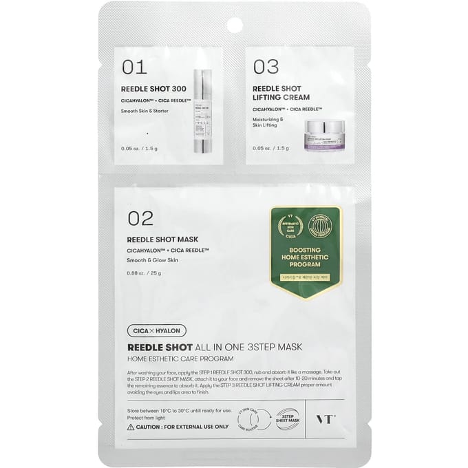 [VT Cosmetics] Reedle Shot All In One 3 Step Mask 1EA white