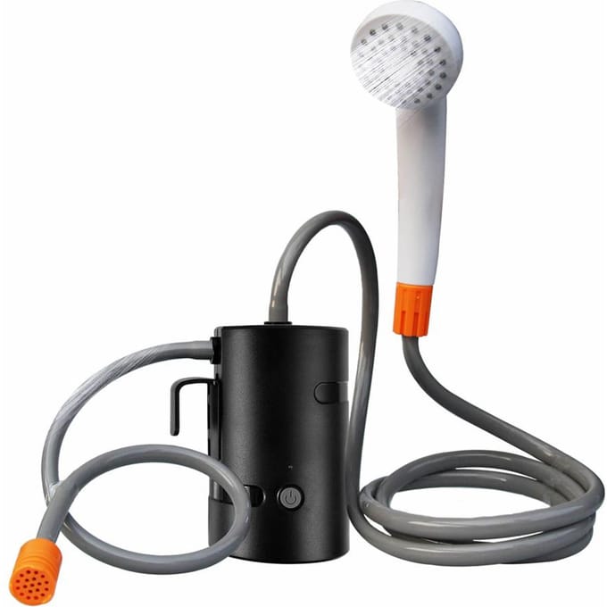 Draagbare campingdouche Outdoor elektrische douchepomp Oplaadbare douche Grote capaciteit Opvouwbaar zwart