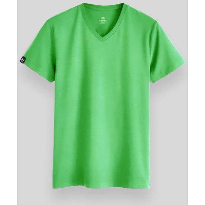 Heren V-hals Korte Mouw T-Shirt
