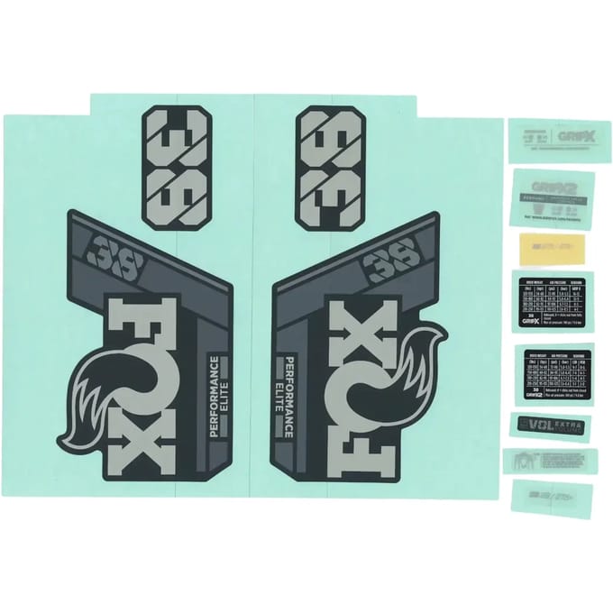 Fiets vork sticker kit Fox Factory 2025 38 PS-E