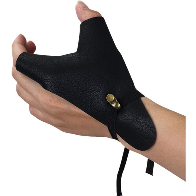 Boogschieten Handbeschermer Leer Schiet Handschoen voor Linker Hand zwart
