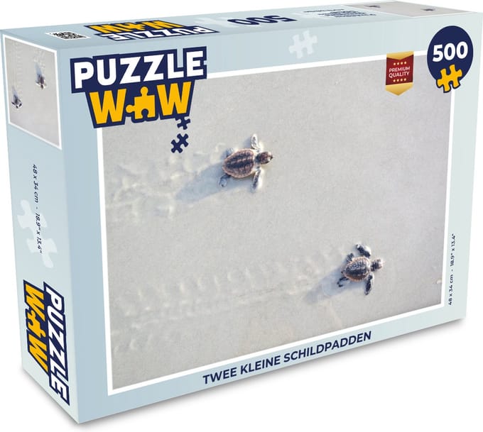 Puzzel Twee kleine schildpadden - Legpuzzel - Puzzel 500 stukjes
