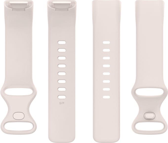 Siliconen bandje - geschikt voor Fitbit Charge 5 / Charge 6 - maat S/M - gebroken wit