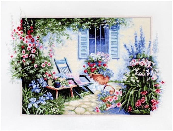 Borduurpakket LUCA-S FLOWER GARDEN - AIDA - 42 x 28 cm