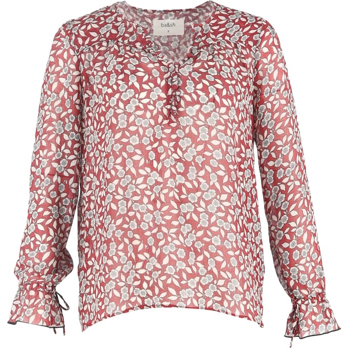 Ba&sh Beatrix top met bloemenprint in rood polyester