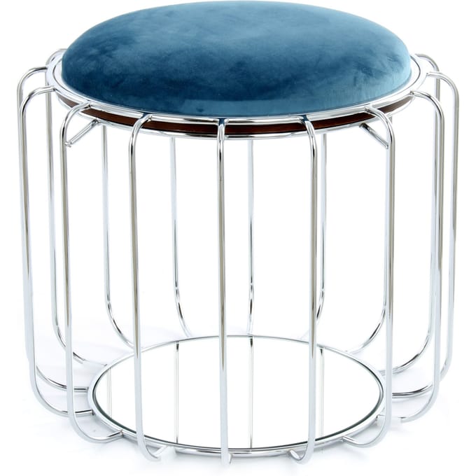 Bijzettafel / Pouf Comfortable 100 Petrol / Zilver