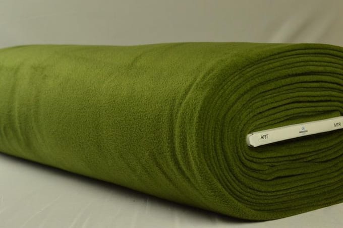Fleece stof - Mosgroen - 10 meter