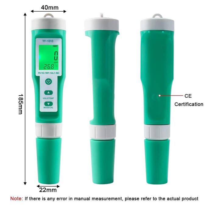 10 in 1 PHECTDSORPH2FertileSalinityS.GM Ohm Temp Waterkwaliteitsmeter Digitaal Multifunctioneel veelkleurig