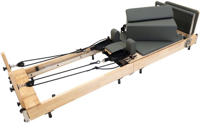 Eik pilates reformer machine - beige - 230 cm - met trampoline